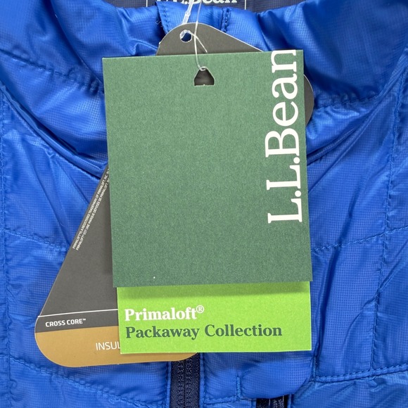 LL Bean Jacket Womens 3X Plus Blue Primaloft Packaway Puffer Hiking Outdoors - Picture 2 of 6